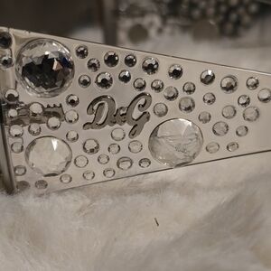 Dolce & Gabbana Silver Crystal Embellished Sunglasses